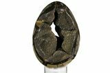 Septarian Dragon Egg Geode - Black Crystals #157869-1